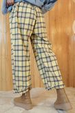 Rhona Plaid Brushed Cotton Kick Pant Lemon